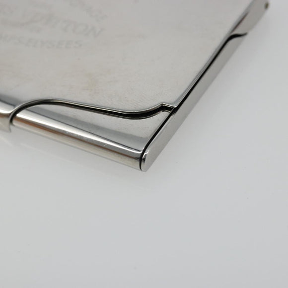 LOUIS VUITTON Porte Cartes Voyage Card Case metal Silver M66175 LV Auth 184851