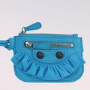 BALENCIAGA Le Cagolel Mini Hand Bag Leather Blue 671309 Auth 184859M-20