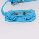BALENCIAGA Le Cagolel Mini Hand Bag Leather Blue 671309 Auth 184859M-24