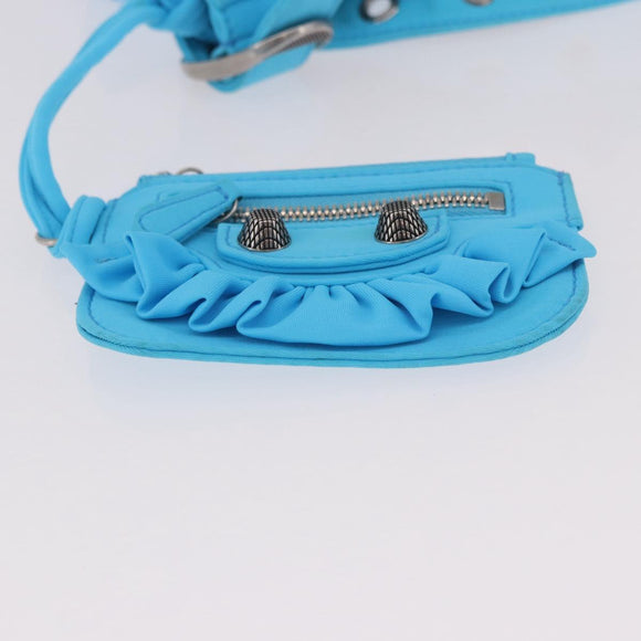 BALENCIAGA Le Cagolel Mini Hand Bag Leather Blue 671309 Auth 184859M