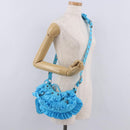 BALENCIAGA Le Cagolel Mini Hand Bag Leather Blue 671309 Auth 184859M-29
