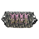 Christian Dior Trotter Canvas Roller Messenger Shoulder Bag Navy Auth 184861SAM-13