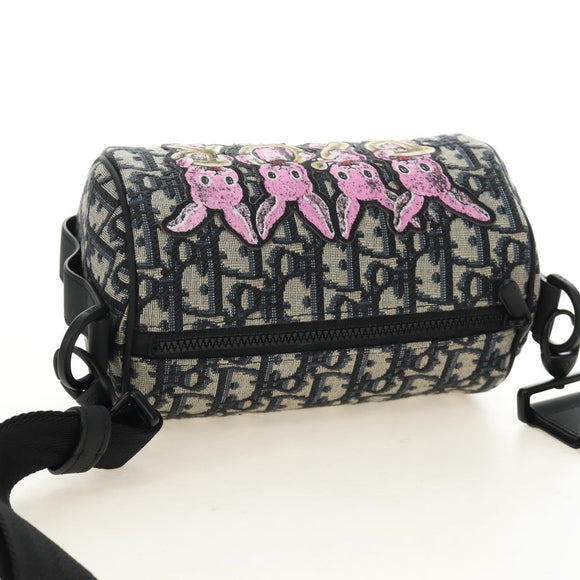 Christian Dior Trotter Canvas Roller Messenger Shoulder Bag Navy Auth 184861SAM