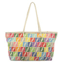 FENDI Zucca Canvas Celeria Tote Bag Multicolor Gold Auth 184862V-3