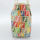FENDI Zucca Canvas Celeria Tote Bag Multicolor Gold Auth 184862V-4