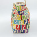 FENDI Zucca Canvas Celeria Tote Bag Multicolor Gold Auth 184862V-5
