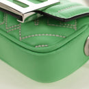 FENDI Nano Baguette Chain Shoulder Pouch Leather 2way green Auth 184863SAM-12
