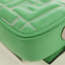 FENDI Nano Baguette Chain Shoulder Pouch Leather 2way green Auth 184863SAM-14