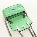 FENDI Nano Baguette Chain Shoulder Pouch Leather 2way green Auth 184863SAM-17