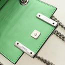 FENDI Nano Baguette Chain Shoulder Pouch Leather 2way green Auth 184863SAM-18