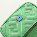 FENDI Nano Baguette Chain Shoulder Pouch Leather 2way green Auth 184863SAM-19