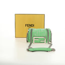 FENDI Nano Baguette Chain Shoulder Pouch Leather 2way green Auth 184863SAM-27