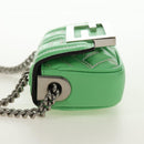 FENDI Nano Baguette Chain Shoulder Pouch Leather 2way green Auth 184863SAM-4