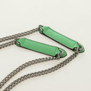 FENDI Nano Baguette Chain Shoulder Pouch Leather 2way green Auth 184863SAM-9