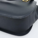 Salvatore Ferragamo Gancini Hand Bag Leather 2way Navy Gold Auth 184864V-14