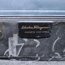 Salvatore Ferragamo Gancini Hand Bag Leather 2way Navy Gold Auth 184864V-16