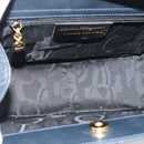 Salvatore Ferragamo Gancini Hand Bag Leather 2way Navy Gold Auth 184864V-17
