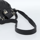 Salvatore Ferragamo Gancini Hand Bag Leather 2way Black Silver Auth 184865V-10