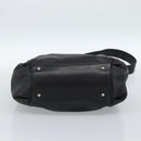 Salvatore Ferragamo Gancini Hand Bag Leather 2way Black Silver Auth 184865V-12