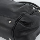 Salvatore Ferragamo Gancini Hand Bag Leather 2way Black Silver Auth 184865V-13