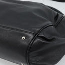 Salvatore Ferragamo Gancini Hand Bag Leather 2way Black Silver Auth 184865V-15