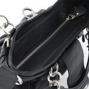 Salvatore Ferragamo Gancini Hand Bag Leather 2way Black Silver Auth 184865V-7