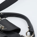 Salvatore Ferragamo Gancini Hand Bag Leather 2way Black Silver Auth 184865V-9