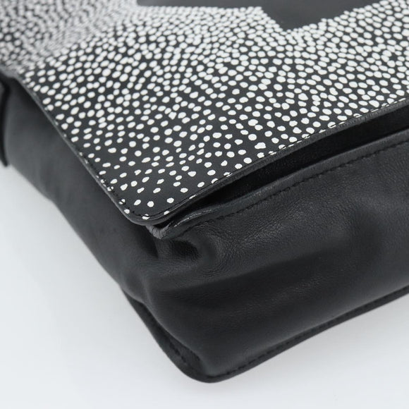 CHANEL Shoulder Bag Lamb Skin Black Silver CC Auth 184867SAM