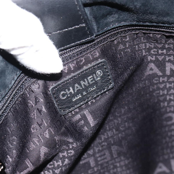 CHANEL Shoulder Bag Lamb Skin Black Silver CC Auth 184867SAM