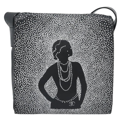 CHANEL Shoulder Bag Lamb Skin Black Silver CC Auth 184867SAM - 0