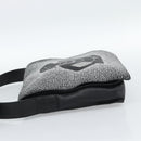 CHANEL Shoulder Bag Lamb Skin Black Silver CC Auth 184867SAM-4
