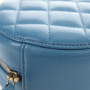 CHANEL Matelasse Chain Shoulder Bag Lamb Skin Light Blue Gold CC Auth 184868SM-11