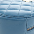 CHANEL Matelasse Chain Shoulder Bag Lamb Skin Light Blue Gold CC Auth 184868SM-12