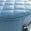 CHANEL Matelasse Chain Shoulder Bag Lamb Skin Light Blue Gold CC Auth 184868SM-14