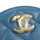 CHANEL Matelasse Chain Shoulder Bag Lamb Skin Light Blue Gold CC Auth 184868SM-15