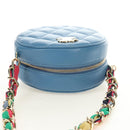 CHANEL Matelasse Chain Shoulder Bag Lamb Skin Light Blue Gold CC Auth 184868SM-6