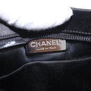CHANEL Camelia Chain Shoulder Bag Satin Black Silver CC Auth 184869SM-15