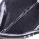 CHANEL Camelia Chain Shoulder Bag Satin Black Silver CC Auth 184869SM-16