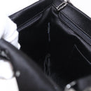 CHANEL Camelia Chain Shoulder Bag Satin Black Silver CC Auth 184869SM-18