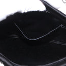 CHANEL Camelia Chain Shoulder Bag Satin Black Silver CC Auth 184869SM-19