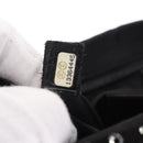 CHANEL Camelia Chain Shoulder Bag Satin Black Silver CC Auth 184869SM-20