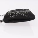CHANEL Camelia Chain Shoulder Bag Satin Black Silver CC Auth 184869SM-5