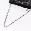 CHANEL Camelia Chain Shoulder Bag Satin Black Silver CC Auth 184869SM-7