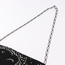 CHANEL Camelia Chain Shoulder Bag Satin Black Silver CC Auth 184869SM-8