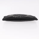 CHANEL Camelia Chain Shoulder Bag Satin Black Silver CC Auth 184869SM-9