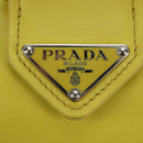 PRADA Hand Bag Leather 2way Yellow Silver Auth 184870SAM-22