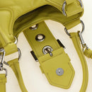 PRADA Hand Bag Leather 2way Yellow Silver Auth 184870SAM-23