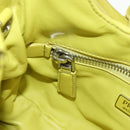 PRADA Hand Bag Leather 2way Yellow Silver Auth 184870SAM-27