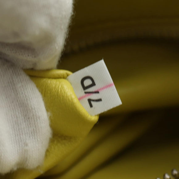 PRADA Hand Bag Leather 2way Yellow Silver Auth 184870SAM