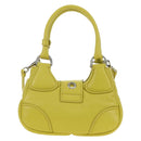 PRADA Hand Bag Leather 2way Yellow Silver Auth 184870SAM-2